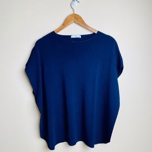 NWOT MANGO Blue Dolman Top, S